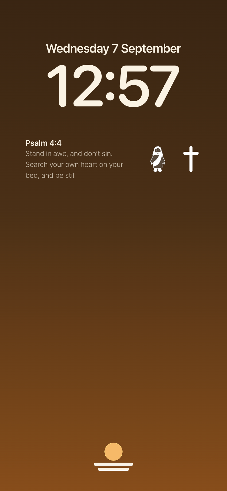 A Lock Screen showing today’s verse with the Jesus and cross widgets